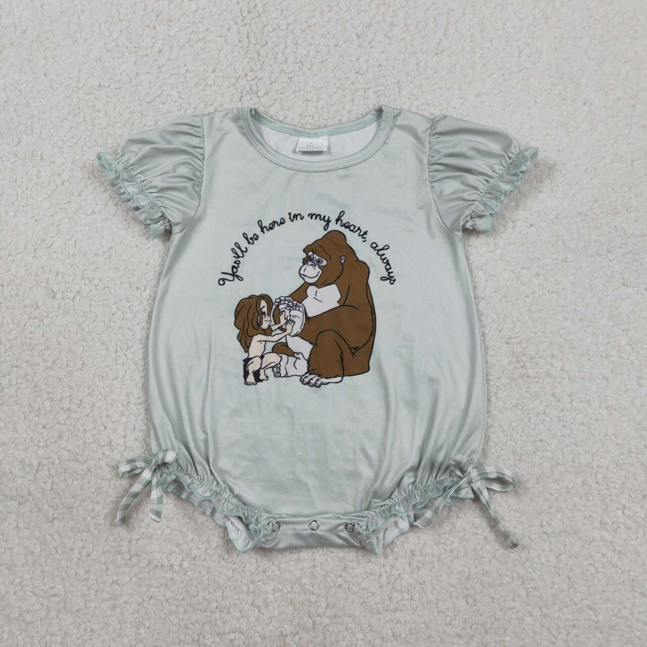 You'll be here in my heart ,always sibling girls boys shorts set /romper