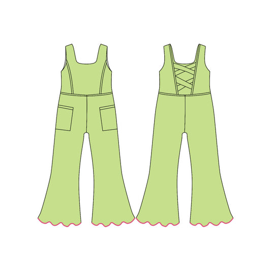 SR3604 baby girls green active jumpsuit preorder