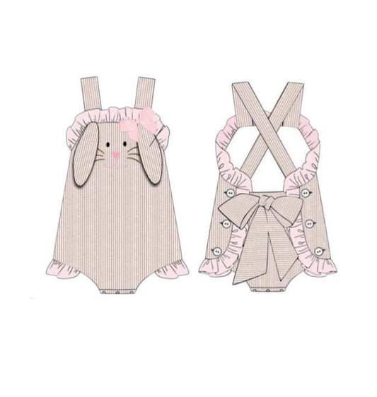 SR3631Baby girls  bunny romper preorder