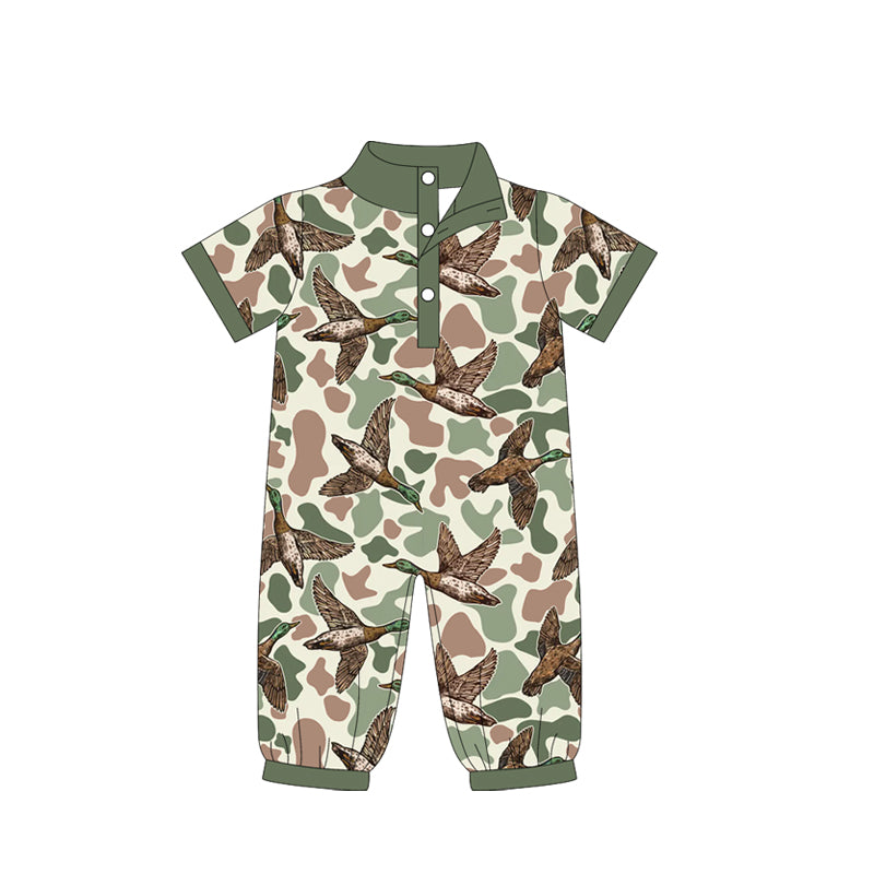 SR3634 Baby Boys Camo Duck Short Sleeve Romper Preorder