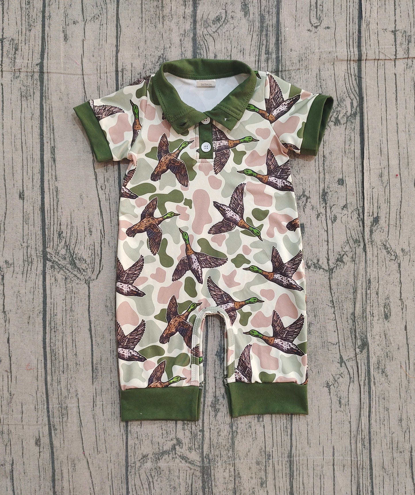 SR3634 Baby Boys Camo Duck Short Sleeve Romper Preorder