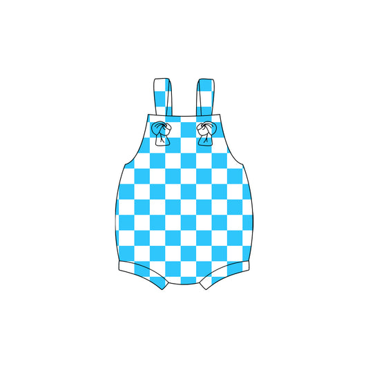 SR3639 Baby Boys Blue Checked romper preorder