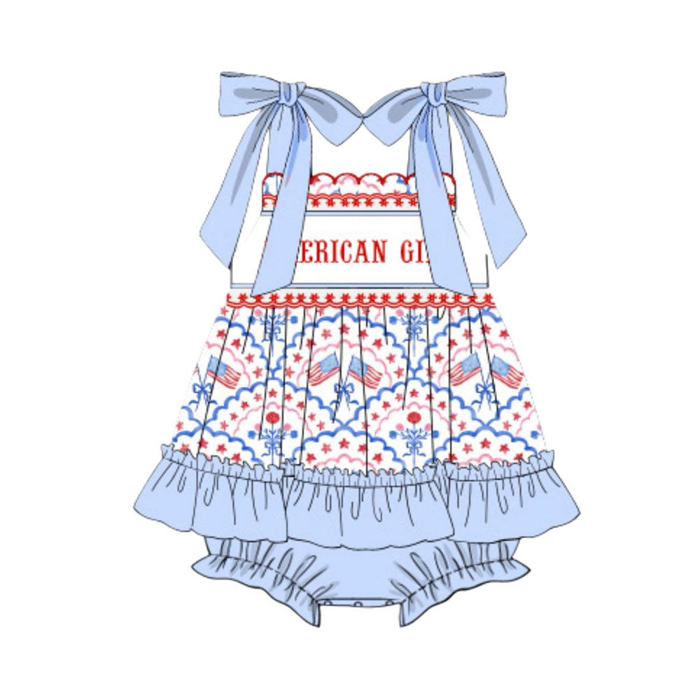 SR3648 July 4th Aerican girls romper preorder