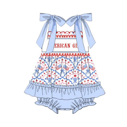 SR3648 July 4th Aerican girls romper preorder