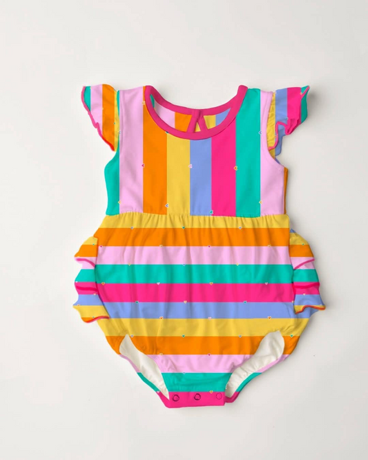 SR3651 Baby girls colorful striped romper preorder