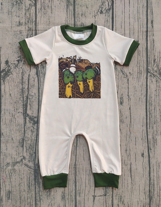 SR3681 Baby Boys Hunting Duck Short Sleeve Romper Preorder