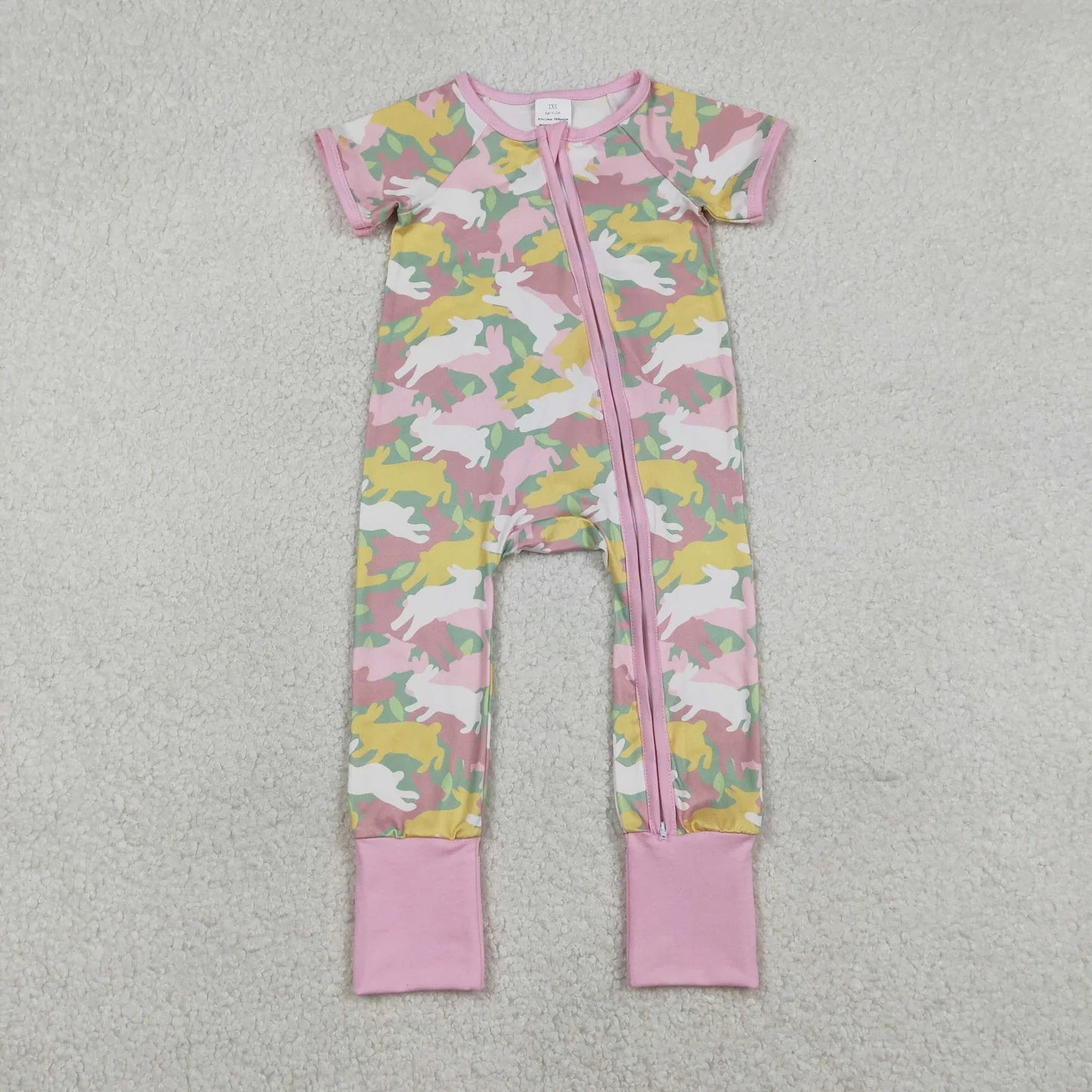 Mommy and Me Easter Camo Rabbit Pajamas /Dress Short Sleeve
