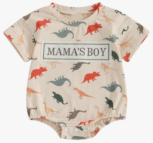 SR3721 Mama's Boy Dinosaur Short Sleeve Romper