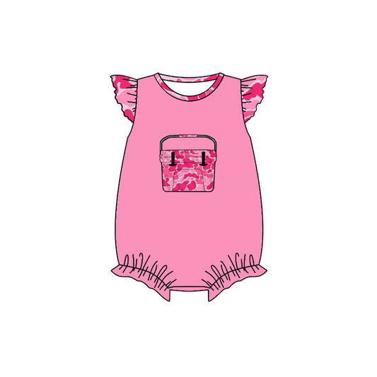 SR3762 Baby girls camo hot pink romper preorder