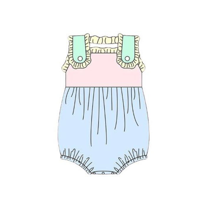 SR3772 Baby Girls Pink Blue Romper Preorder