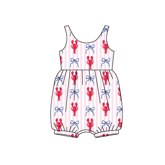 SR3781 Baby Girls Caryfish Bow Sleeveless Romper Preorder