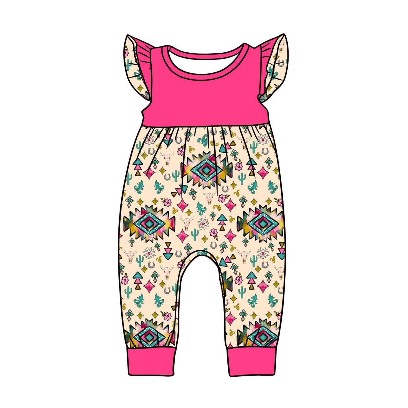 SR3782 Baby Girls Aztec Romper Preorder