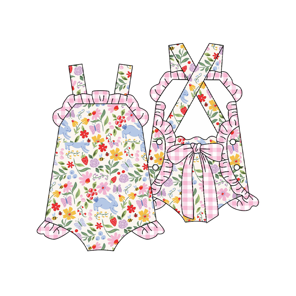 SR3784 Baby Girls Easter Rabbits Romper Preorder