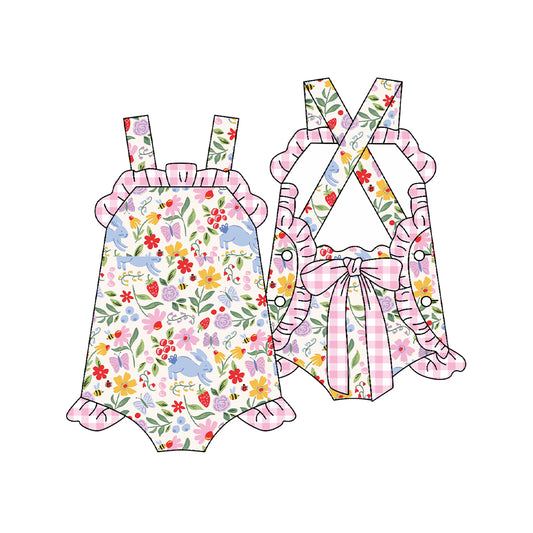 SR3784 Baby Girls Easter Rabbits Romper Preorder