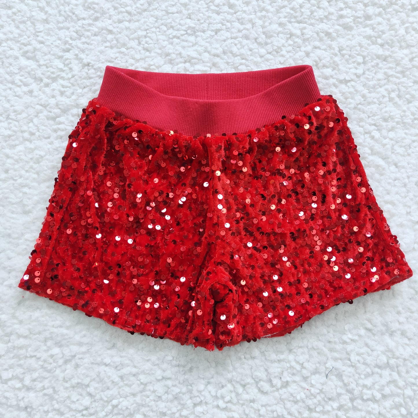 SS0098 USA Shop Baby Girls Red Sequin Shorts