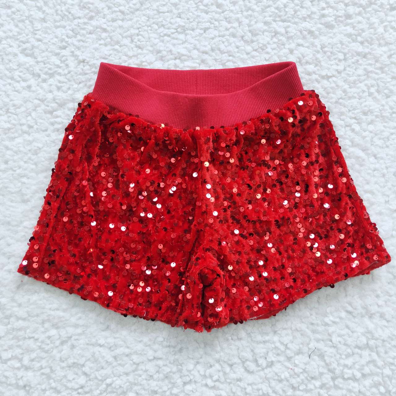 SS0098 USA Shop Baby Girls Red Sequin Shorts