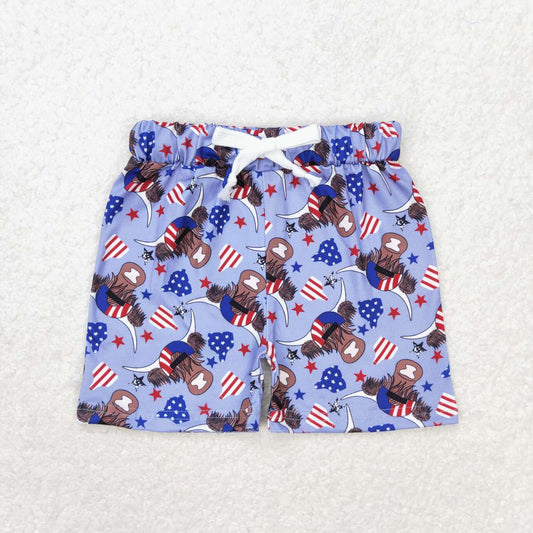 SS0204 Kids Boys July Highland Cow Shorts