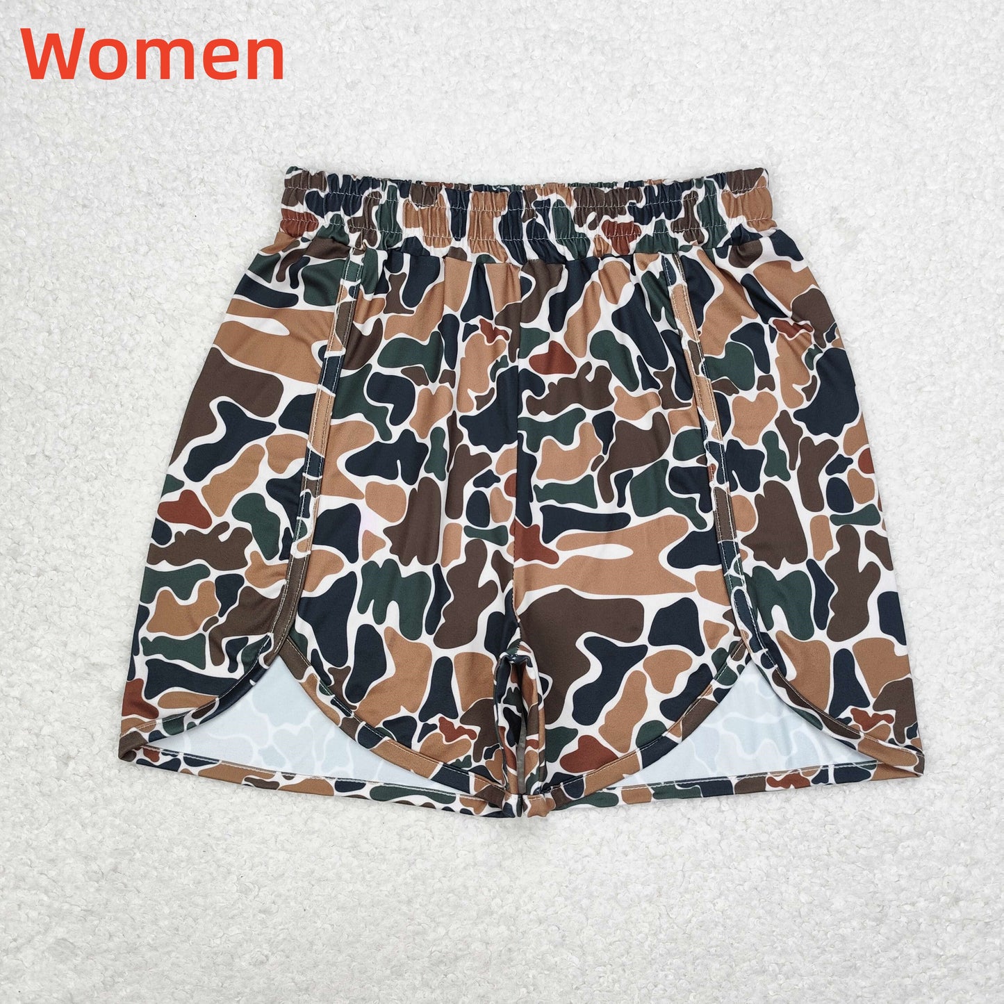 Mommy And Me Green Brown Camo  Shorts