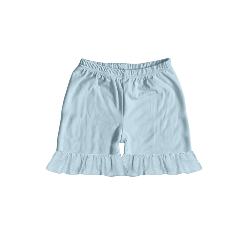 Toddler Baby Girls Blue Ruffle Cotton Shorts