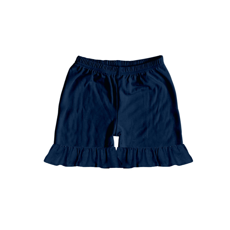 Toddler Baby Girls Navy Ruffle Cotton Shorts