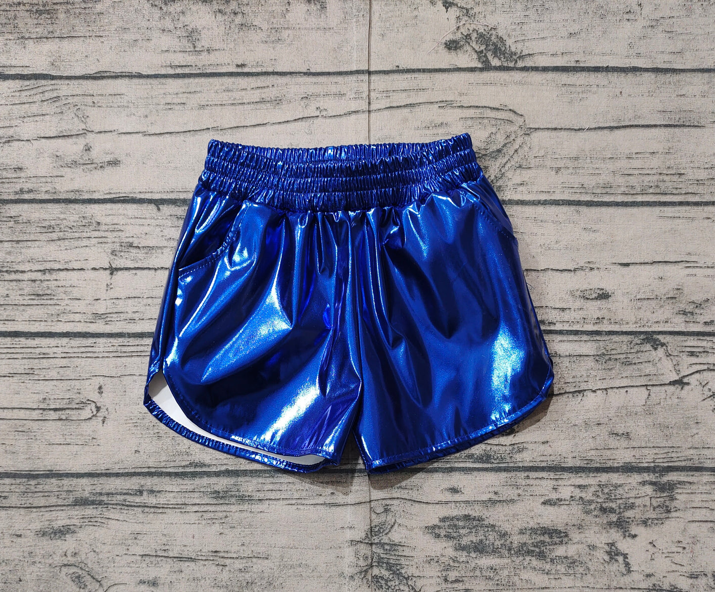 Baby Girls Hot Blue Leather Shorts Preorder