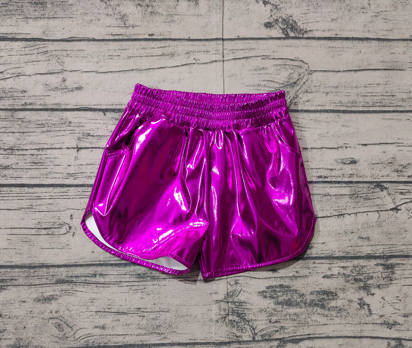 Baby Girls Rose Pink Leather Shorts Preorder