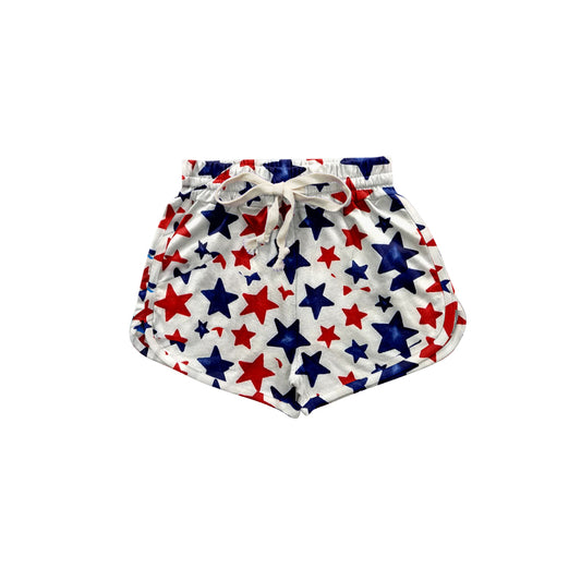Baby Girls Red Blue Stars 4th Of July Shorts Preorder