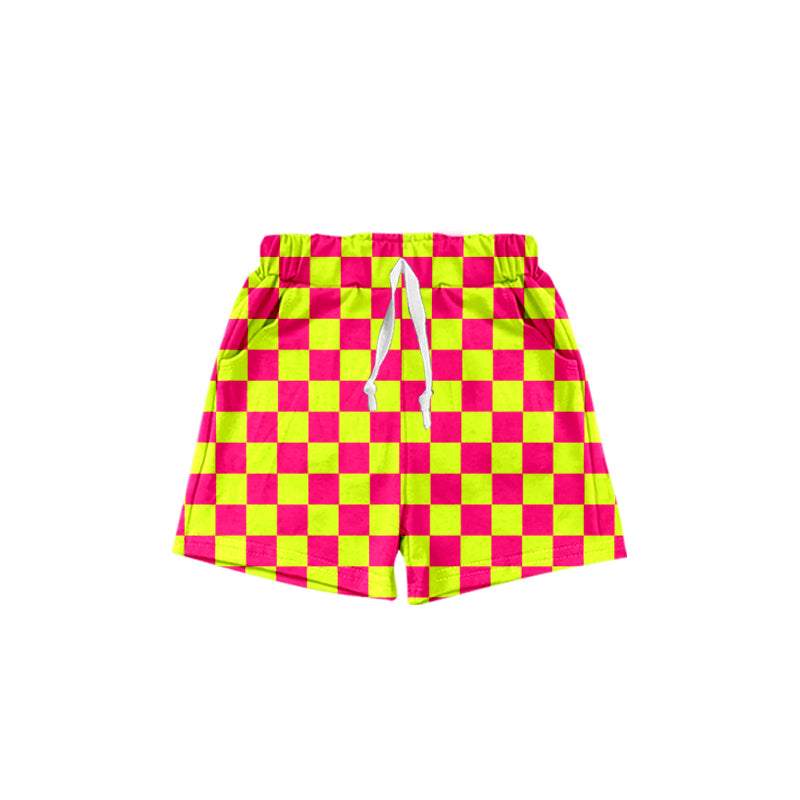 Baby Boys Pink Yellow Plaid Pockets Shorts Preorder