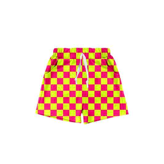 Baby Boys Pink Yellow Plaid Pockets Shorts Preorder