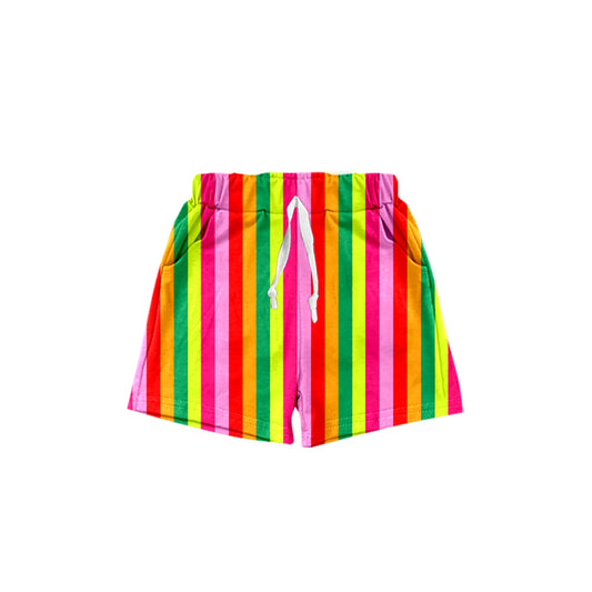 Baby Boys Colorful Stripe Pockets Shorts Preorder