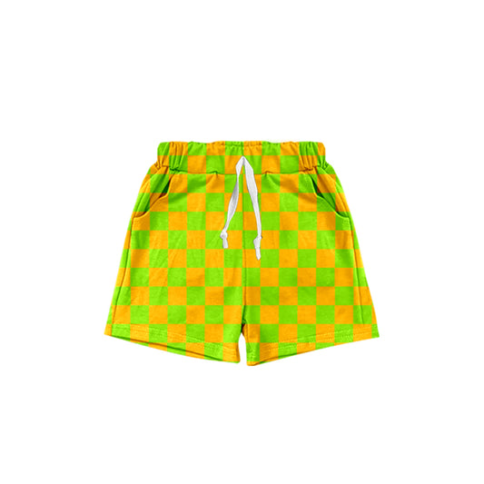 Baby Boys Green Yellow Pockets Shorts Preorder