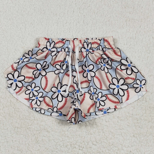 Baby Girls Flowers Baseball Run Shorts