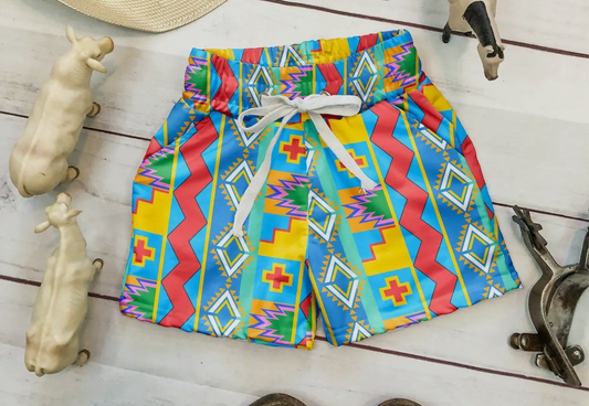 SS0597 Baby Boys Western Aztec Shorts Preorder