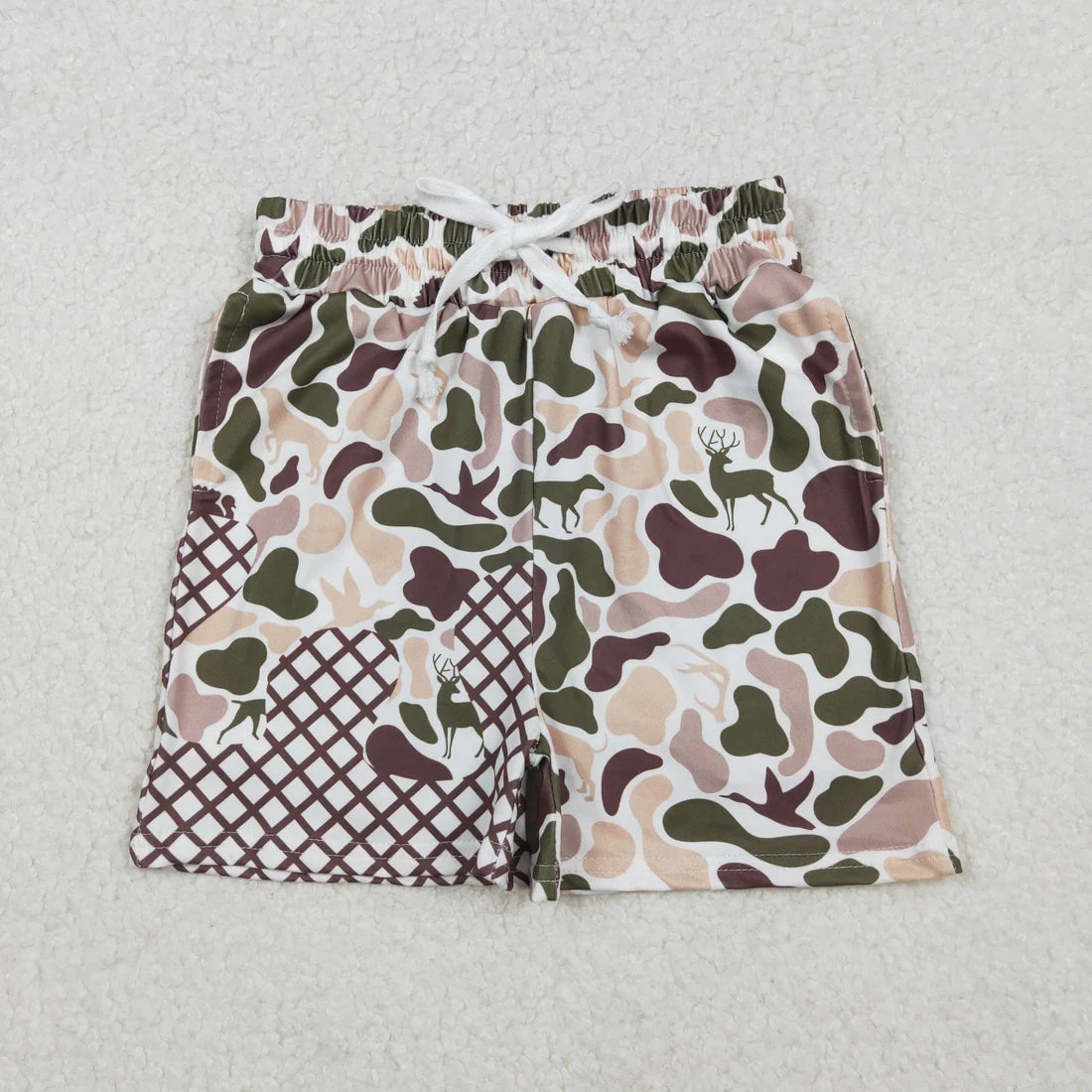 Sibling Baby Boys Camo Drip Pockets Southern Hunting Shorts Bottom