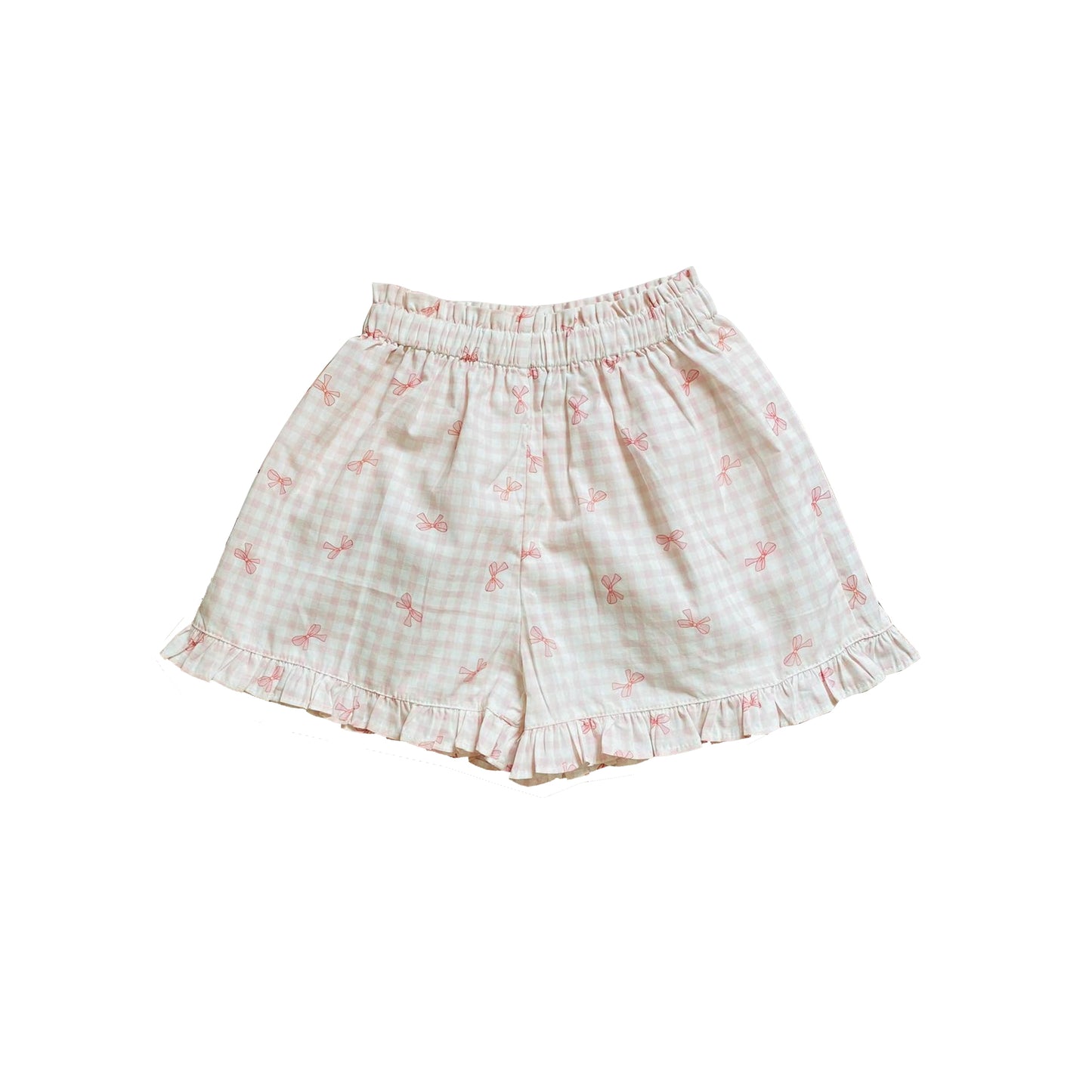 SS0840 Baby Girls Bow Gingham Shorts Preorder