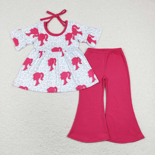 Baby Girls Hot Pink Doll Top Matching Pants Outfit