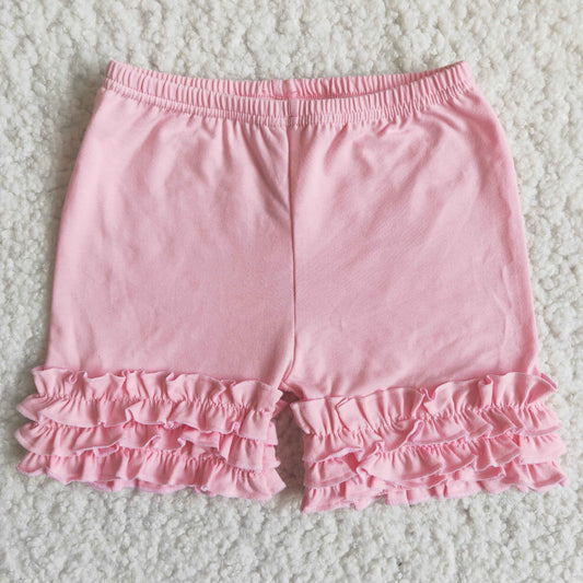 Cute Baby Pink Solid Color Icing Shorts