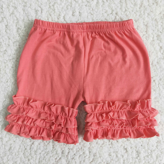 Coral Color Cotton Icing Shorts