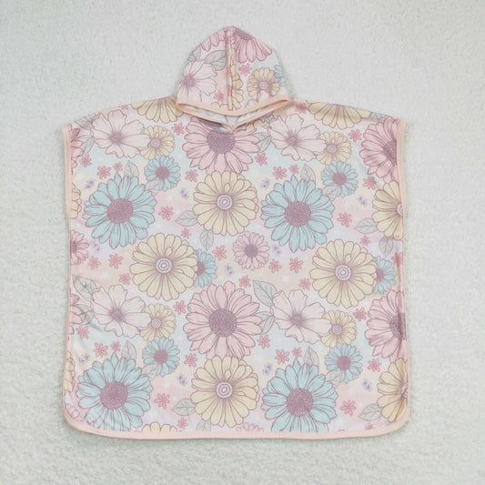 Floral Hooded Towel for Kids Swimsuit Cover Up for Beach