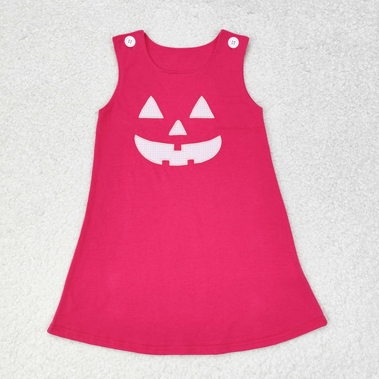 Baby Girls Halloween Pumpkin Hot Pink Dress