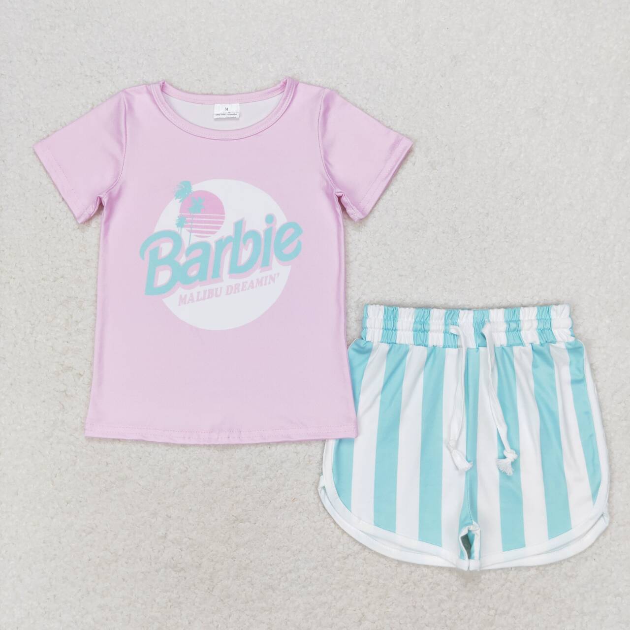 Baby Girls Doll Pink Shirt Top Stripes Shorts Clothes Sets