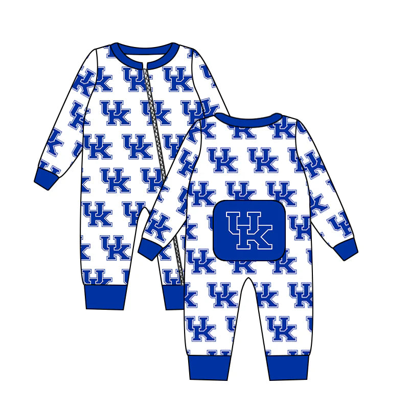 Baby Boys Team Blue UK Long Sleeve Zip Rompers preorder 5 MOQ