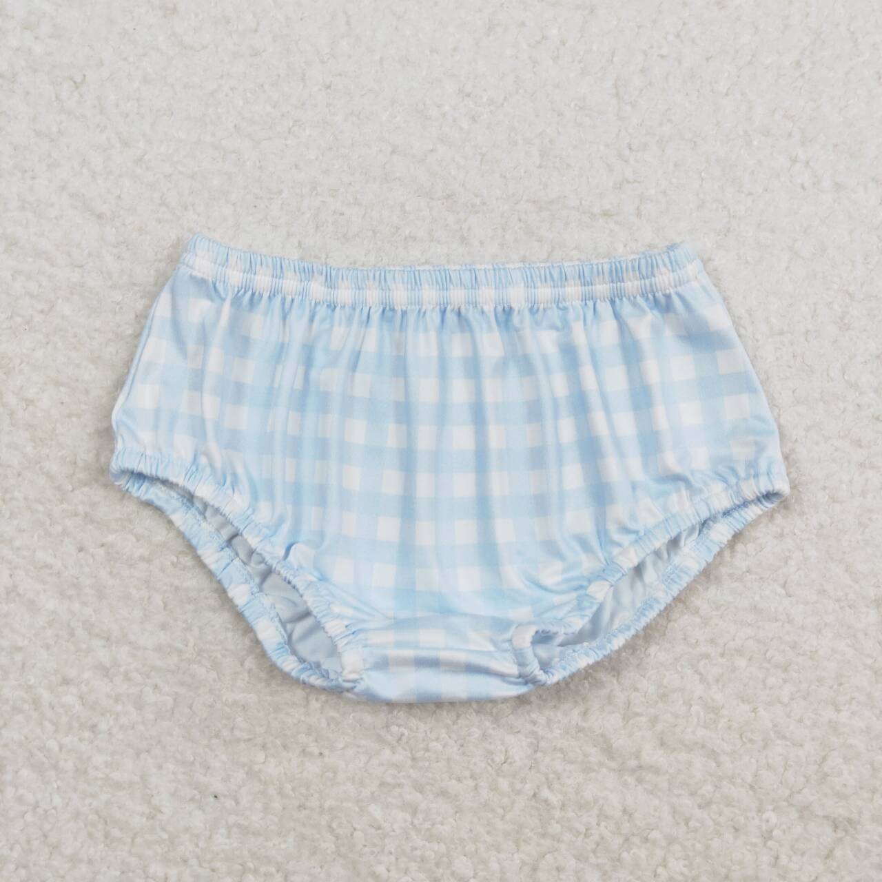 SS0352 Baby Boys Blue Gingham Bummie