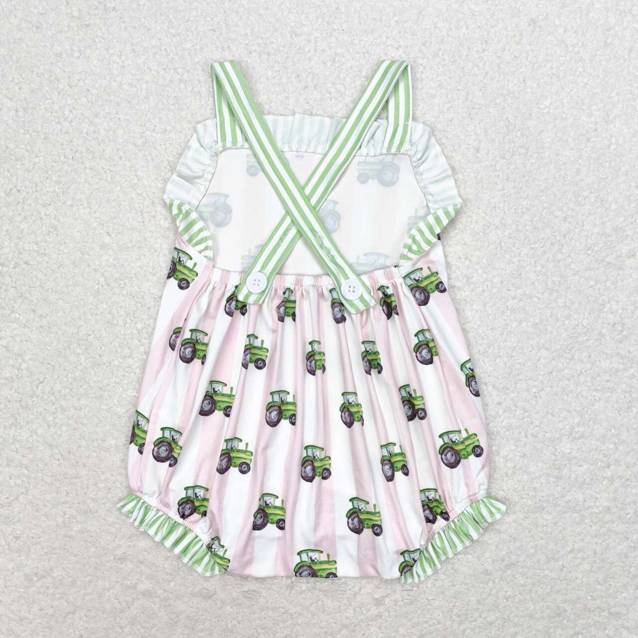 Newborn Baby Girls Farm Tractor Sleeveless Rompers