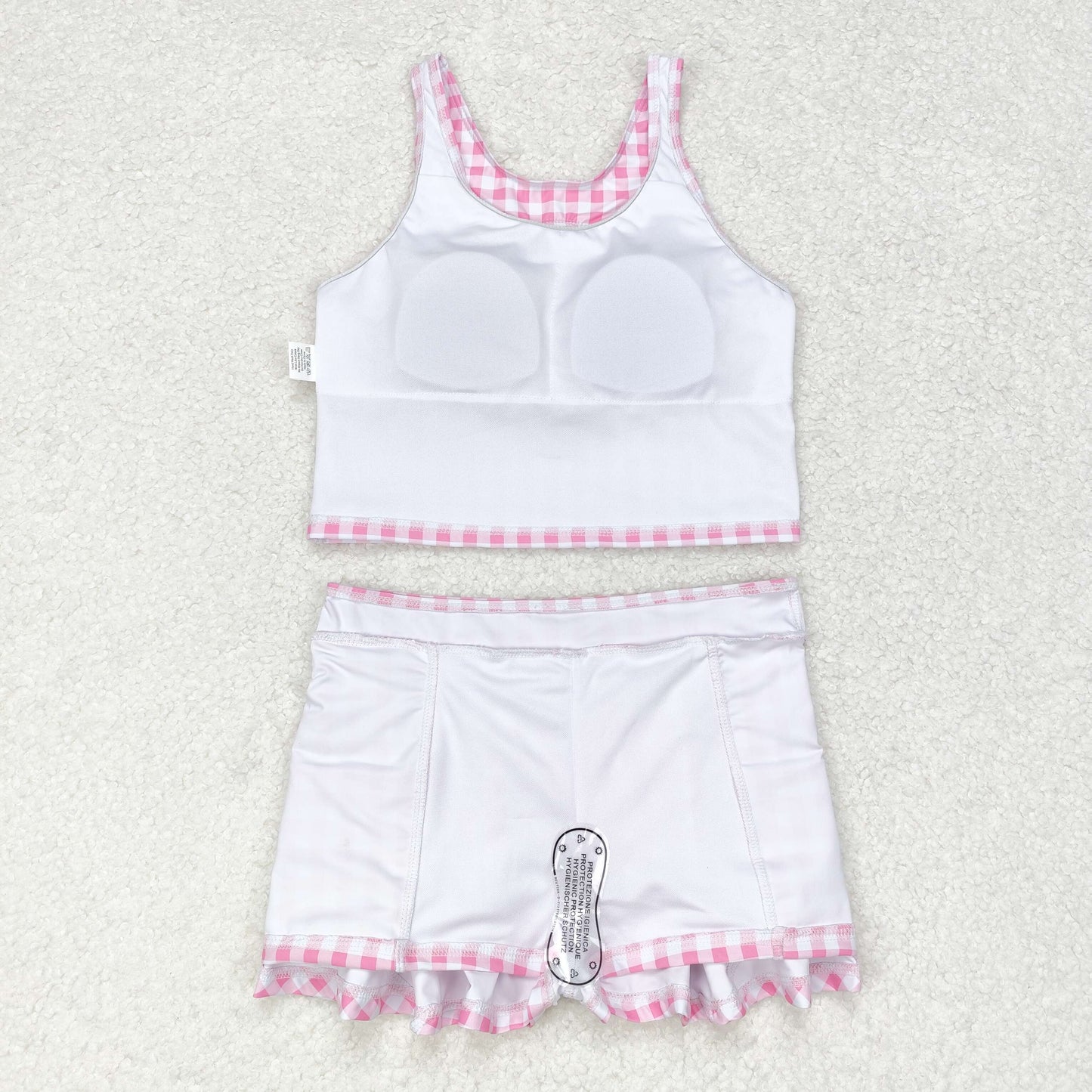 GSD0992 Baby Girls Pink Gingham Active Wear