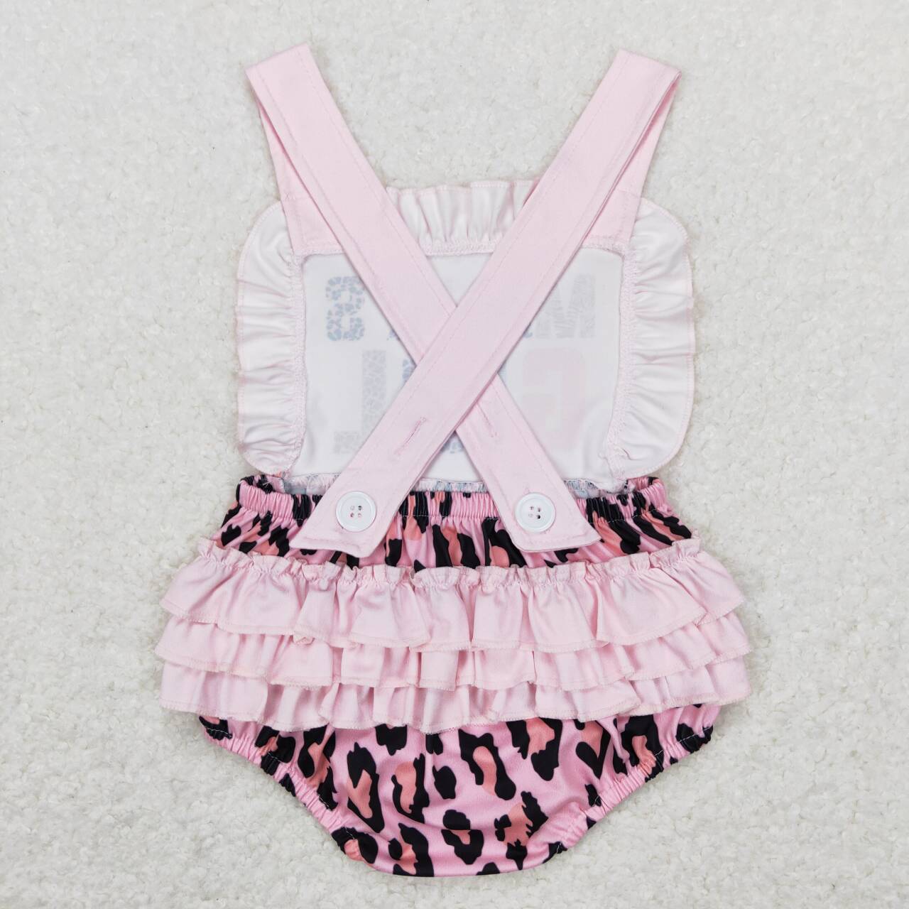 SR0596 Mama's Girl Pink Leopard Bubble Romper