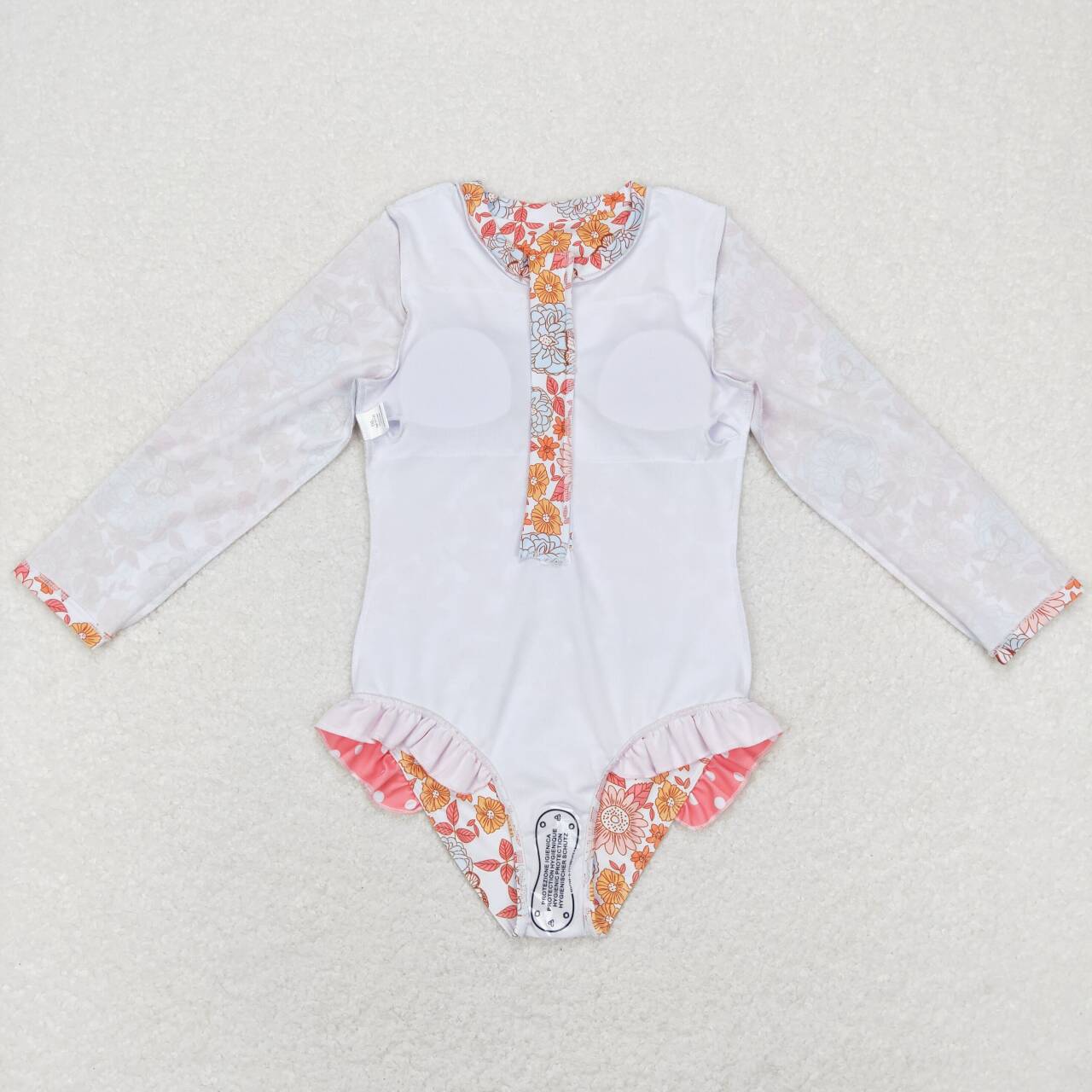 Baby Girls Long Sleeve One-piece Floral Swimsuits