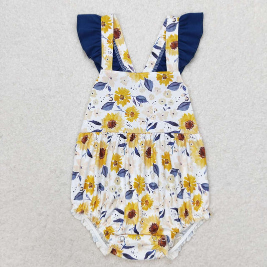 Newborn Baby Sunflower Bubble Romper