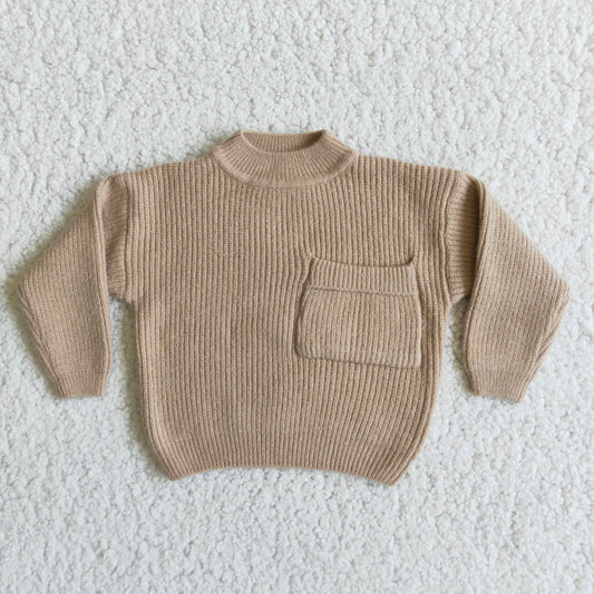 Long sleeve sweater top with pocket