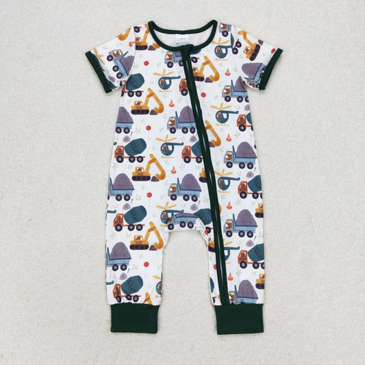 Newborn Baby Boys Construction Romper